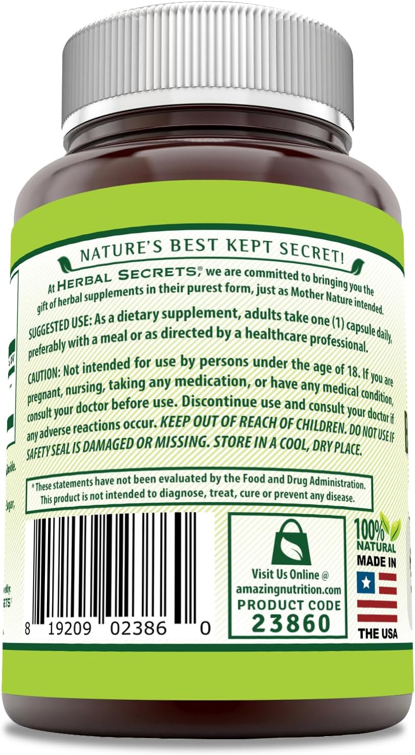 Herbal Secrets Extracto de Boswellia Serrata (65% Ácidos Boswélicos) 600 mg, 250 Cápsulas