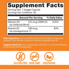 Doctor's Best Vitamina D3 y K2, 60 cápsulas vegetales