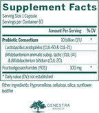 Genestra Brands HMF Forte – Probiótico con 4 Cepas y 10B UFC – 60 Cápsulas