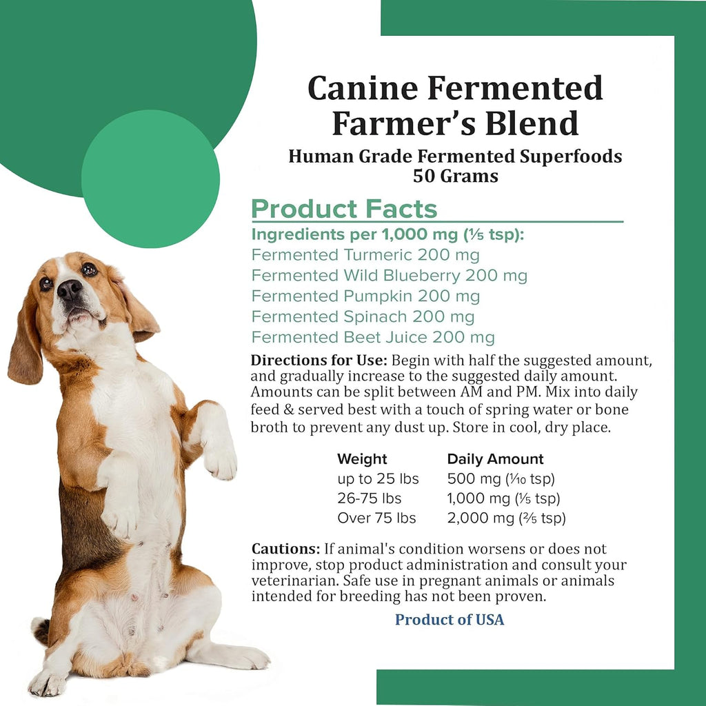 Holistic Bin Canine Fermented Farmer's Blend - Mezcla Fermentada de Calabaza, Espinacas y Vegetales (50g)