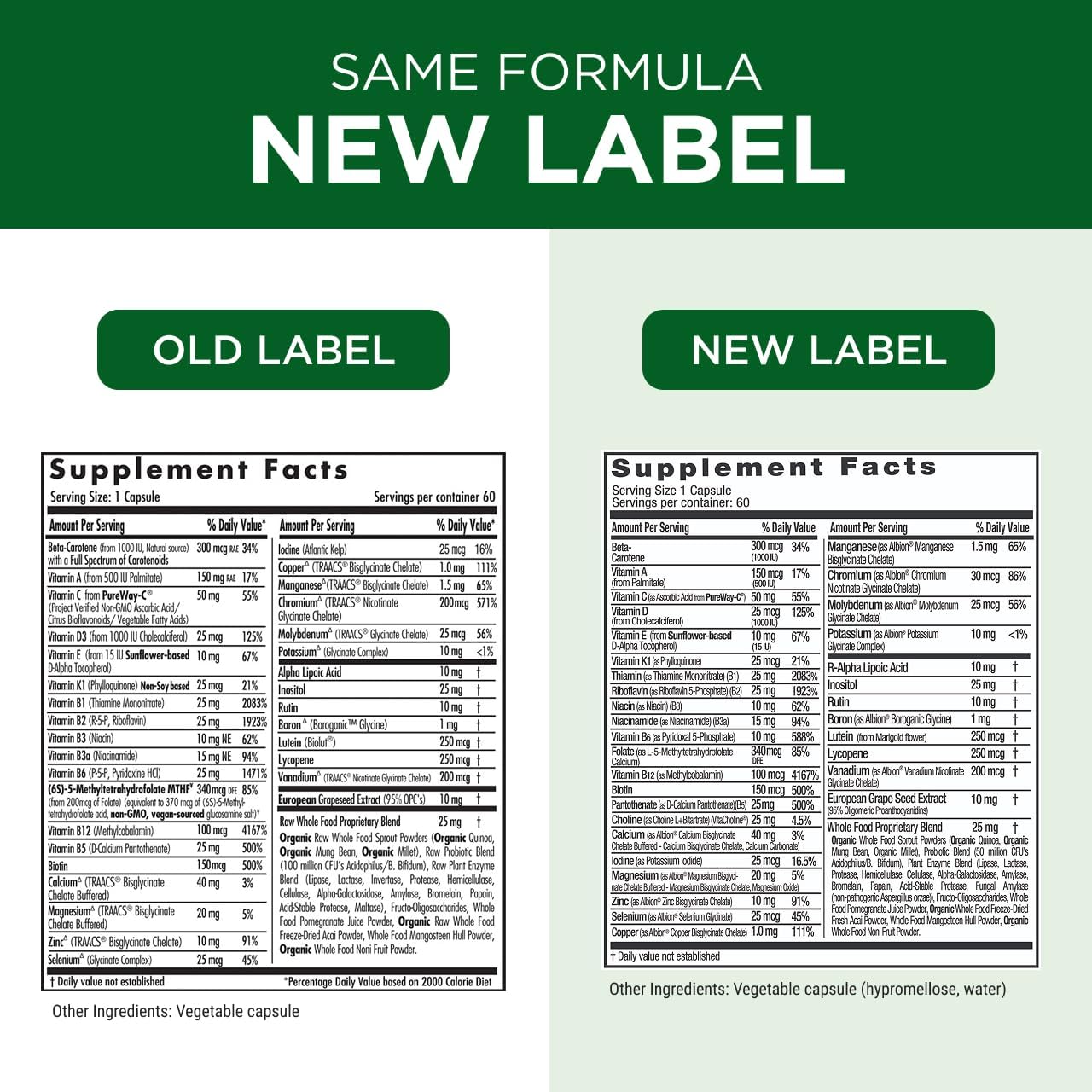 EMERALD LABS Complete 1-Daily Multi - Multivitamínico Diario Completo, 60 Cápsulas Vegetales