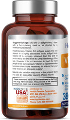Vitamina D3 10000 UI 380 Cápsulas Blandas – Alta Potencia con Aceite de Oliva Virgen Extra