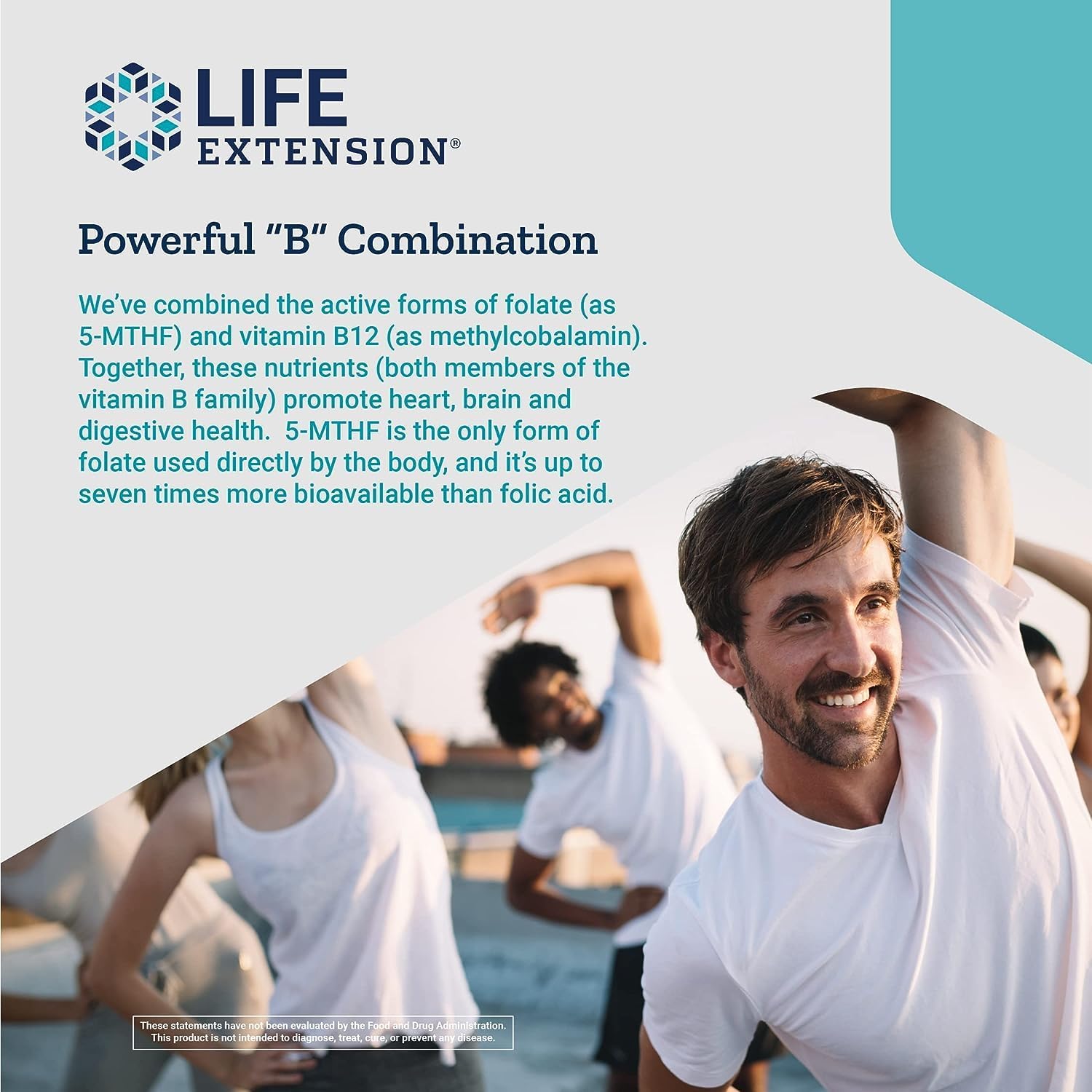 Life Extension BioActive Folate & Vitamin B12, 150 Cápsulas Vegetales (Pack de 2)