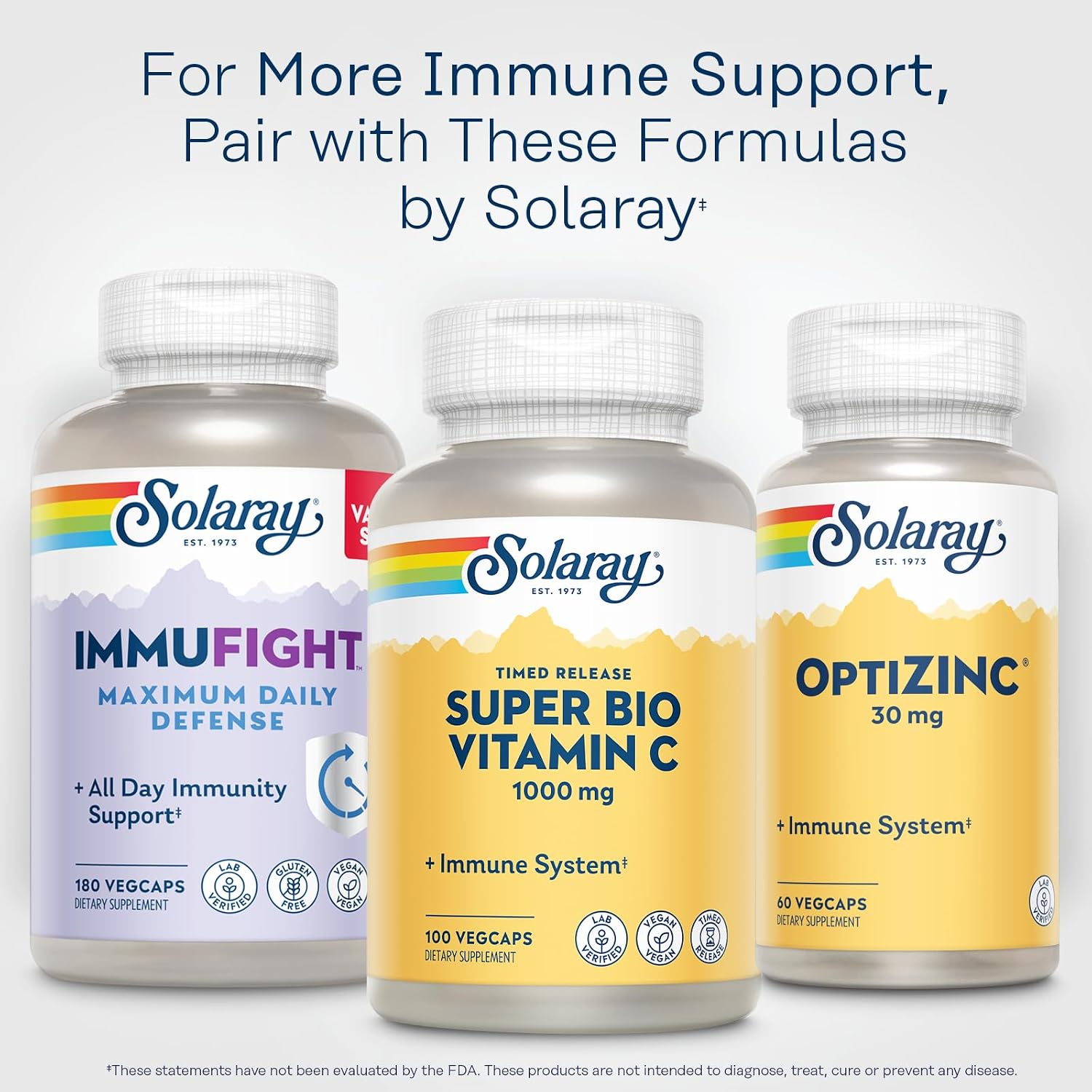 Solaray Super Bio Vitamina C Tamponada 1000mg – Liberación en Dos Fases con Bioflavonoides, 100 Cápsulas Veganas