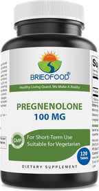 Brieofood Pregnenolona 100 mg, 120 Comprimidos - Complemento para el Equilibrio Hormonal