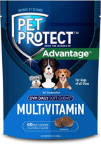 Pet Protect Multivitamínico para Perros, Fórmula DVM, 60 Chews Blandos Sabor Pollo