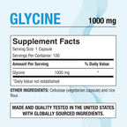 Puregen Labs Glicina 1000mg [Alta Potencia] 100 Cápsulas Vegetales - Suplemento de Glicina Pura