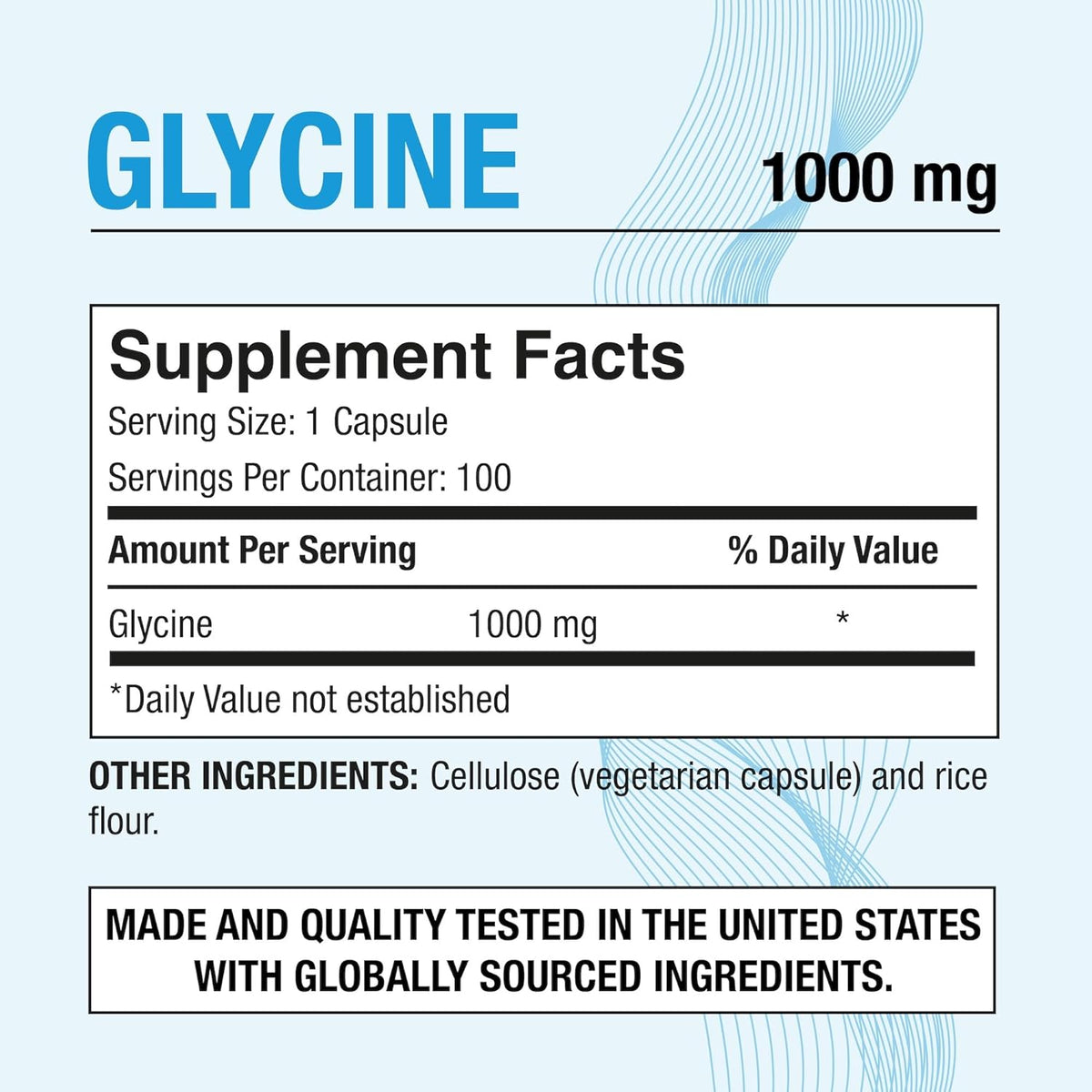 Puregen Labs Glicina 1000mg - 300 Cápsulas Vegetarianas de Alta Potencia – Image 2