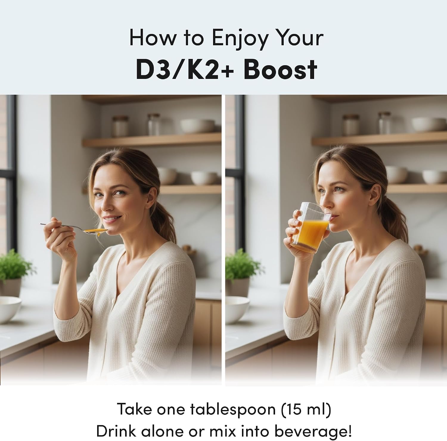 Mega-Liposomal Vitamina D3/K2+ con Vitamina C, Sabor Fresa, 32 Dosis (473 ml)