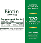 Nature's Bounty Biotina 120 Comprimidos | Suplemento para Cabello, Piel y Uñas