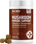 Pet MD Mushroom Immune Support para Perros y Gatos - 120 Comprimidos Masticables