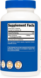Nutricost Betaína Anhidra 1500mg, 180 Servicios (3 Botellas)