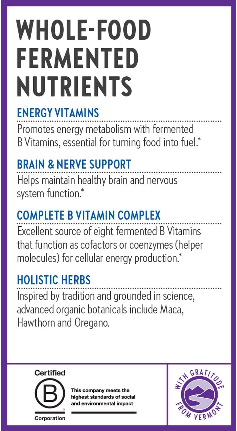 New Chapter Fermented B Complex: Vitamin B12, B6, Biotin & Organic Herbs - 90 tablets