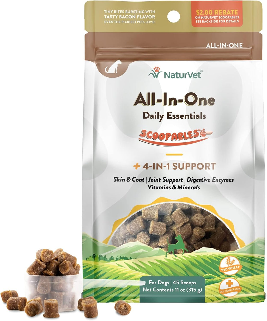 NaturVet Scoopables Multivitamínico Completo para Perros - Sabor a Bacon Ahumado - 312g