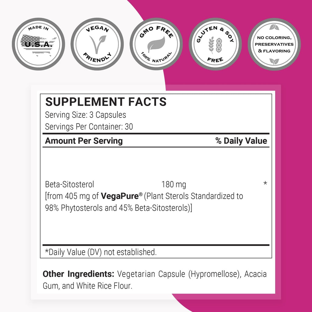 Supersmart Beta-Sitosterol 180mg - 90 Cápsulas Vegetarianas
