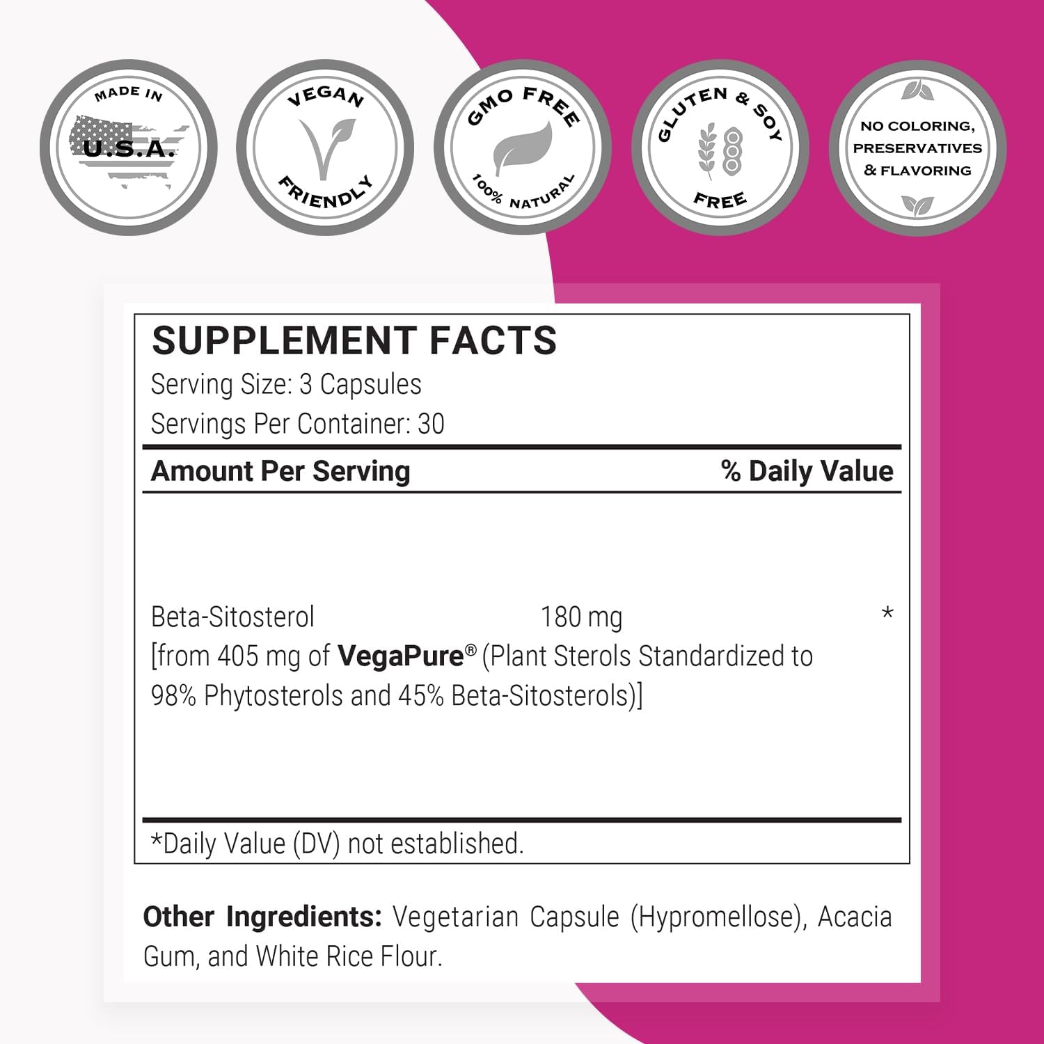 Supersmart Beta-Sitosterol 180mg - 90 Cápsulas Vegetarianas