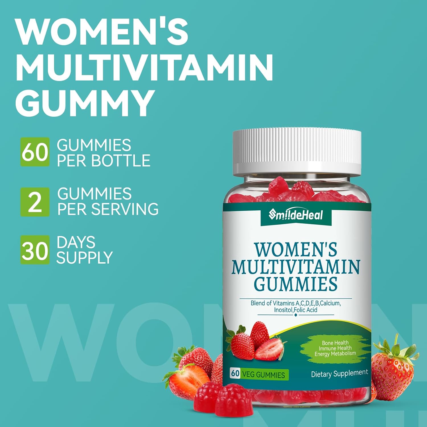 SmildeHeal Gomitas Multivitamínicas para Mujer - 120 Gomitas