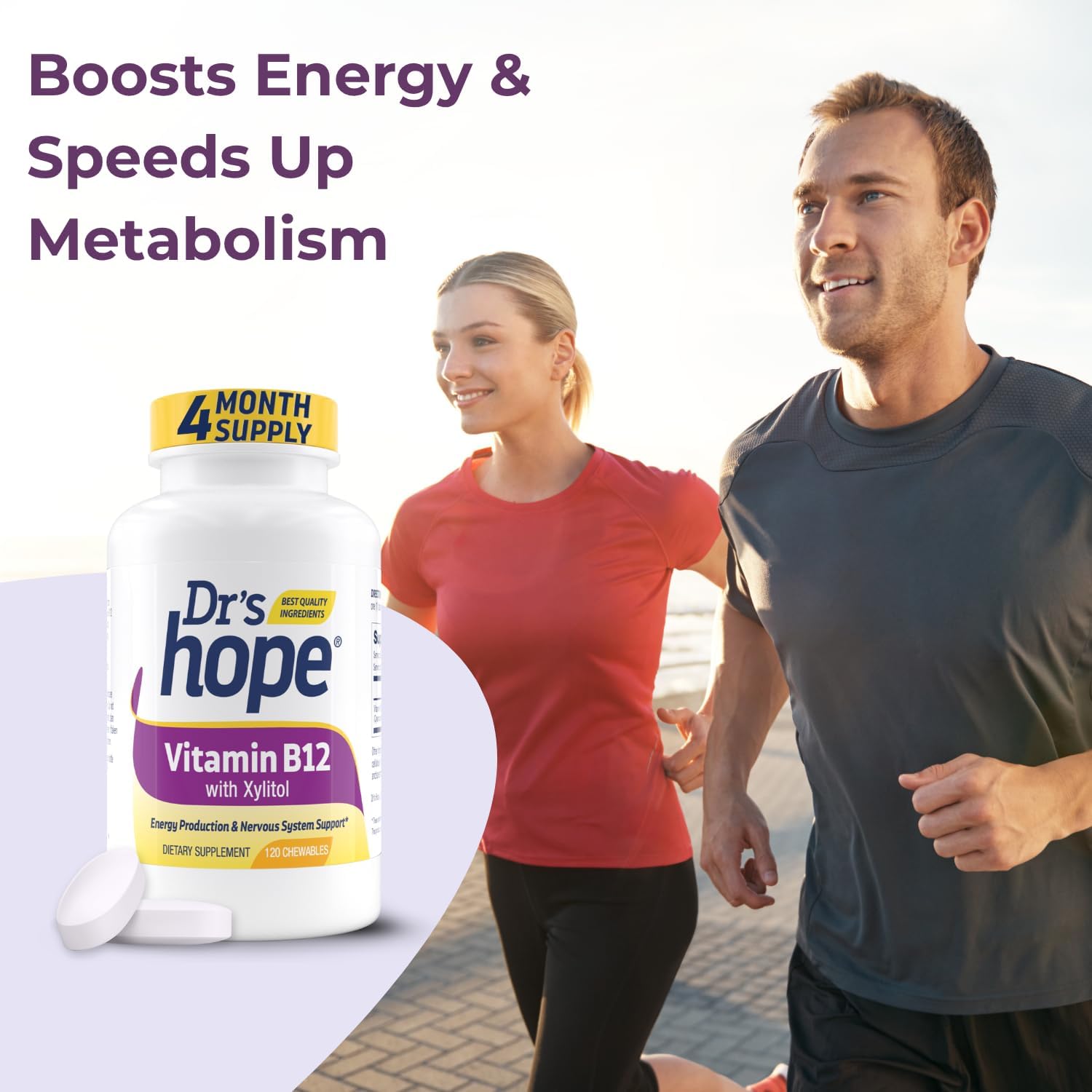 Dr’s Hope Vitamina B12 1000 mcg - 120 Comprimidos Masticables