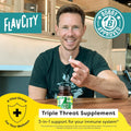 FlavCity Vitamin D3, K2 y Zinc - Triple Amenaza - Apoyo Inmune y Huesos - 30 Cápsulas