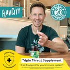 FlavCity Vitamin D3, K2 y Zinc - Triple Amenaza - Apoyo Inmune y Huesos - 30 Cápsulas