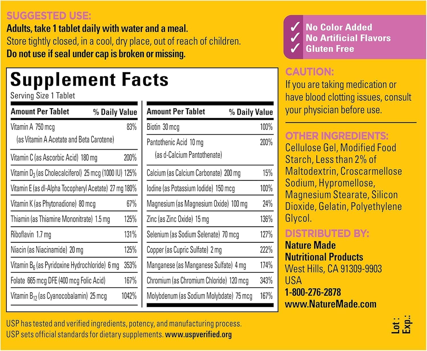 Nature Made Multivitamin for Women 50+ with Vitamin D, 90 Tablets