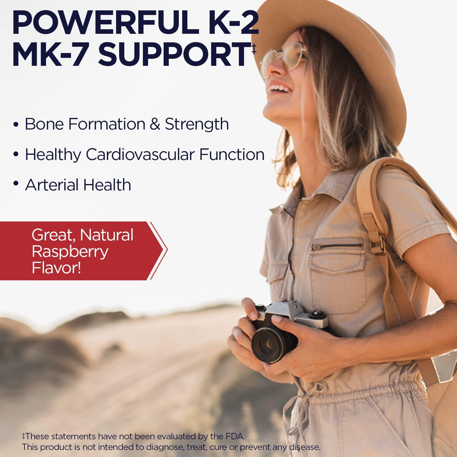 KAL Vitamina K2 MK7 ActivMelt 100 mcg - 60 Comprimidos de Disolución Oral - Sabor Frambuesa Natural