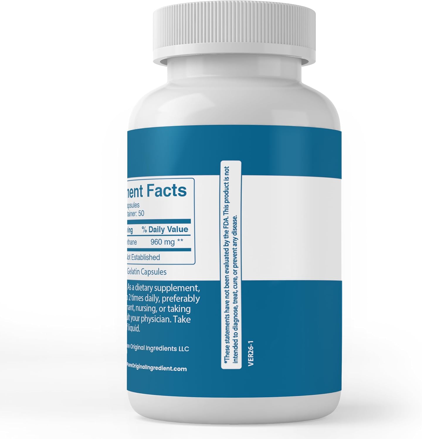 Pure Original Ingredients MSM (100 Cápsulas) - Puro, Sin Aditivos
