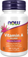 NOW Foods Vitamina A 10000 UI, 100 Cápsulas Blandas (Pack de 3)