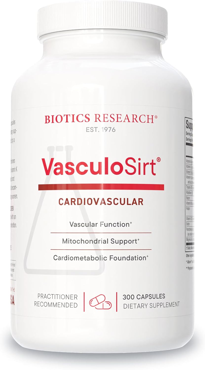 Biotics Research VasculoSirt – Apoyo cardiovascular y flujo sanguíneo (300 cápsulas)