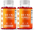 Vitamatic Vitamina D3 & K2 Gominolas (2 Pack, 60 unidades)