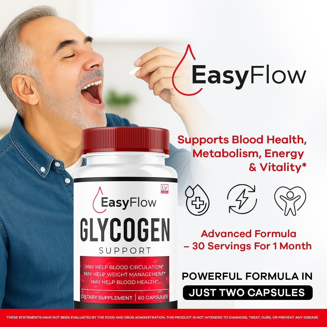 Easy Flow Glycogen Support 300 Cápsulas 5 Meses