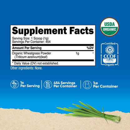 Nutricost Polvo de Hierba de Trigo Orgánica - 454 g (1 lb) - Superalimento No Transgénico – Image 2
