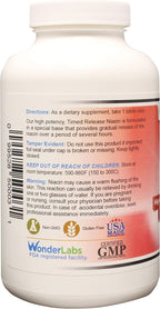 Wonder Laboratories Niacin High Potency Extended Release 500 mg, 100 Tablets
