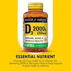 Mason Natural Vitamina D3 2.000 UI Ultra Potente, 300 Cápsulas Blandas