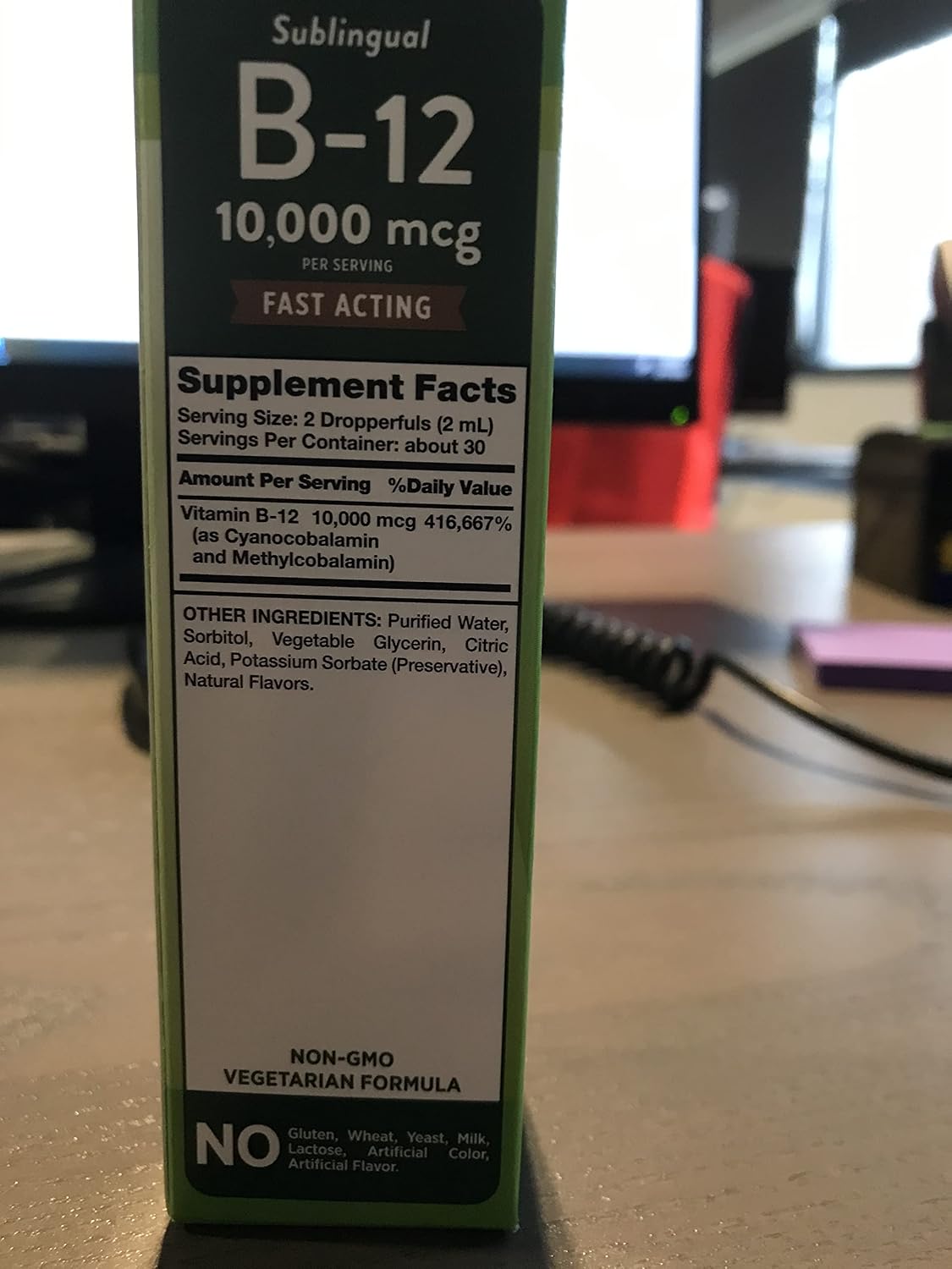 Nature's Truth Sublingual B-12 10,000 mcg Natural Berry Flavor Liquid - 2 oz, Pack of 2