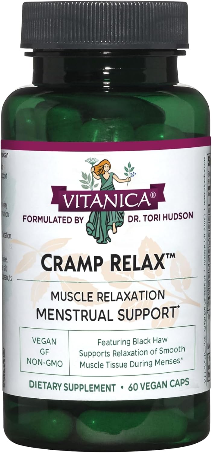 Vitanica Cramp Relax, Apoyo Menstrual, Vegano, 60 Cápsulas