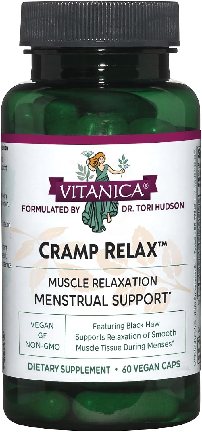 Vitanica Cramp Relax, Apoyo Menstrual, Vegano, 15 Cápsulas