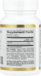 California Gold Nutrition Spermidina, Extracto de Germen de Arroz, 1 mg, 30 Cápsulas Vegetales