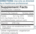 Metabolic Maintenance L-Metilfolato 2.5 mg - 90 Cápsulas