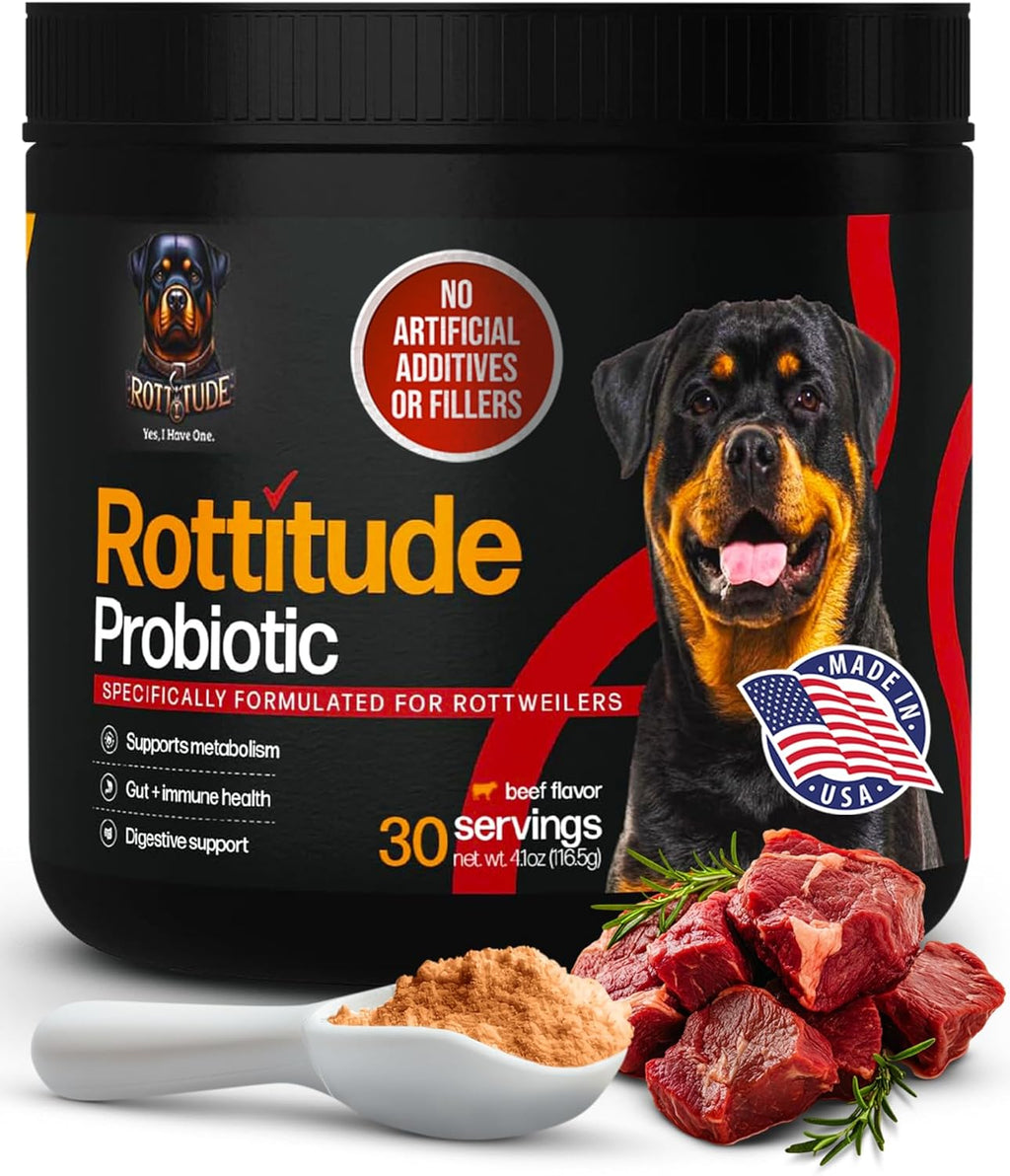 Probióticos para Perros – Suplemento Digestivo Natural para Rottweilers y Razas Grandes