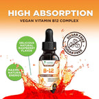 Vitamina B12 en Gotas - Metilcobalamina 1200 mcg - Complejo B Super B - Sabor Frambuesa - 60 ml