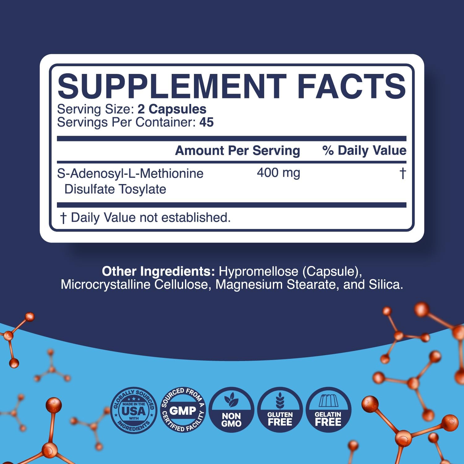 Phytoral SAM-e 400mg - Suplemento de S-adenosilmetionina con Vitamina B12, 90 Cápsulas