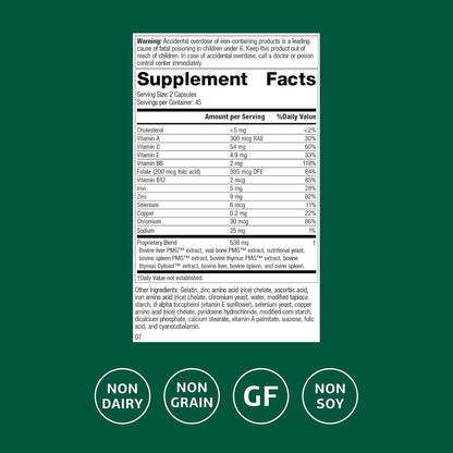 Standard Process Inc. Immuplex - Complemento diario para el apoyo inmunológico con folato, hierro, vitamina C y vitamina A - – Image 2