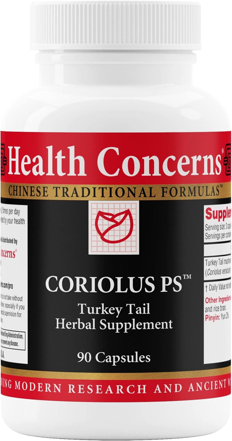 Health Concerns Coriolis PS – Suplemento de Hongo Turkey Tail – 1500mg por Dosis – 90 Cápsulas