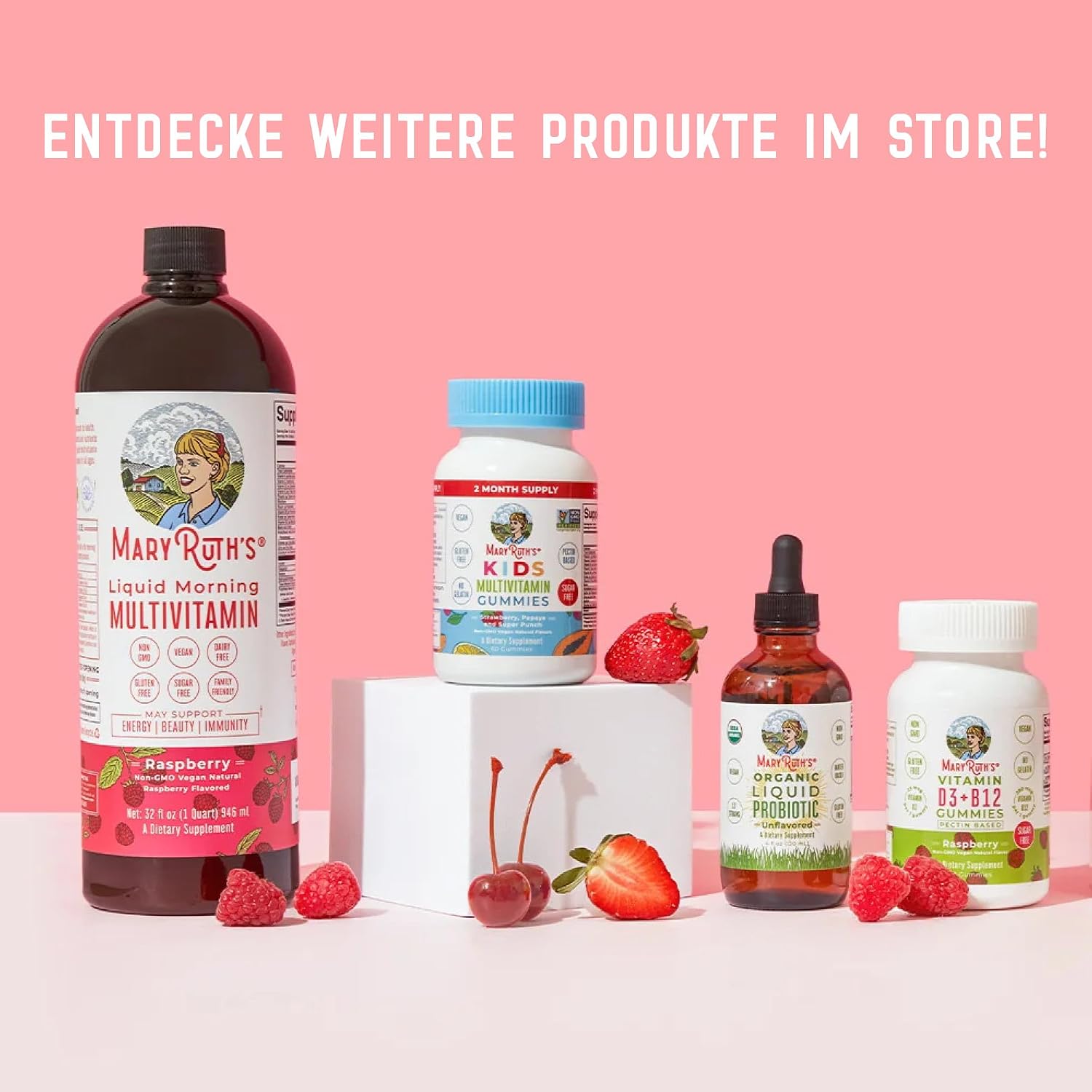 MaryRuth's Organics Calcio con Vitaminas D3 y K2 - Gominolas Veganas, 60 unidades