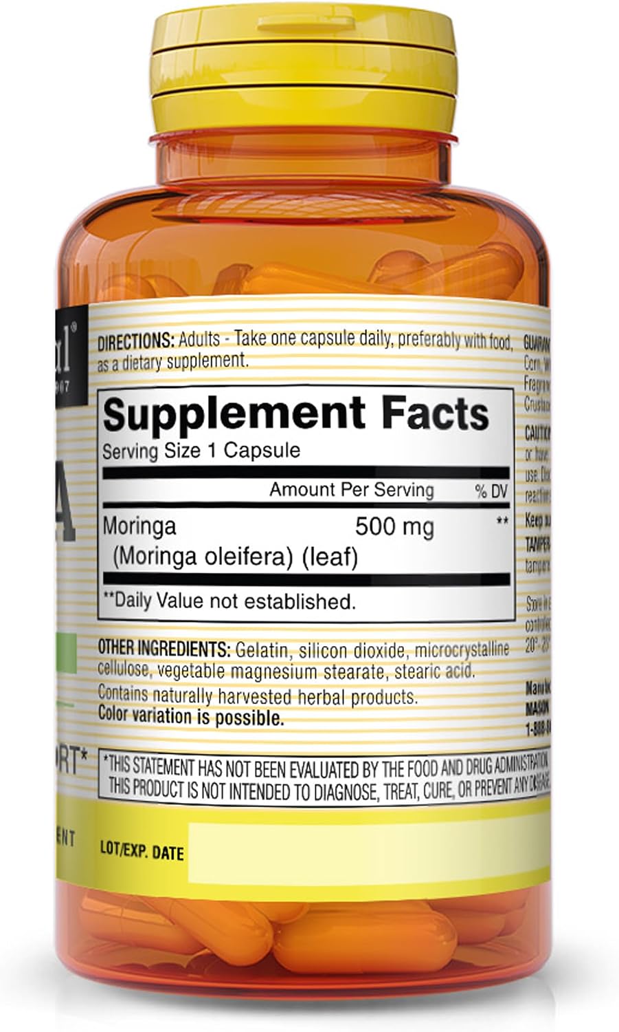 Mason Natural Moringa 500 mg - 60 Cápsulas