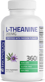 Bronson L-Teanina 200mg (Doble Concentración) con Pasiflora - 360 Cápsulas