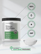 Horbäach Buffered Sodium Ascorbate Vitamin C Powder | 454 g (16 oz) | Vegano, No-GMO, Sin Gluten