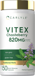 Carlyle Suplemento de Vitex Chasteberry | 150 Cápsulas | Vitex Agnus-Castus para Mujeres | No-GMO, Sin Gluten