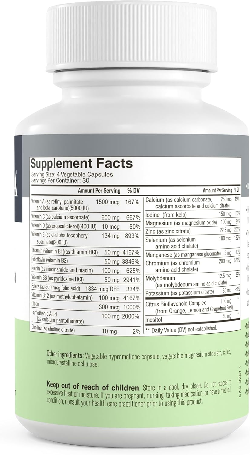 Freeda Maximum Strength Multivitamin – Multivitamínico de Alta Potencia Sin Hierro – 120 Cápsulas